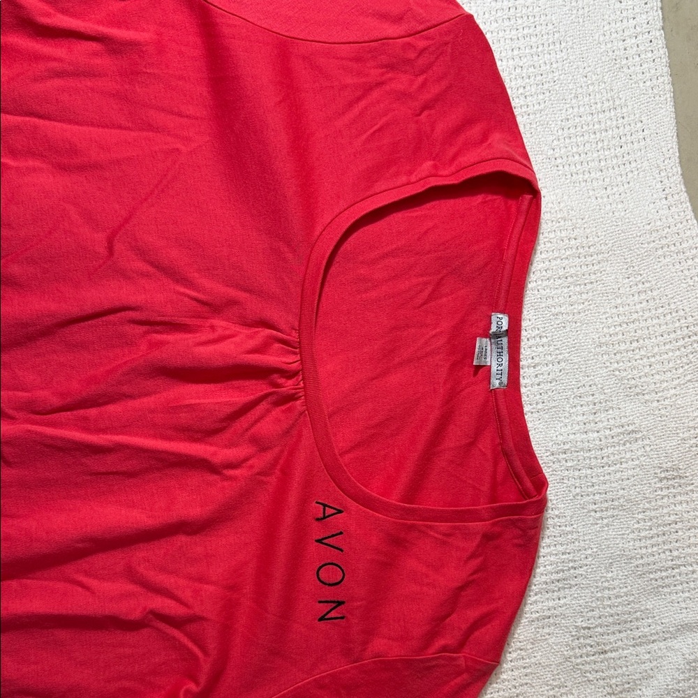 Avon Women's Bright Red/salmon color Short Sleeve Tee